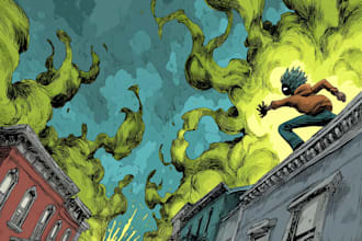 illustrate custom superhero characters with epic poses