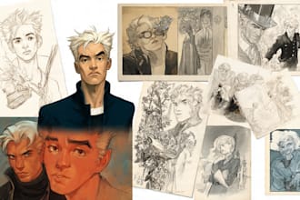 draw comic art for books, panels, and characters