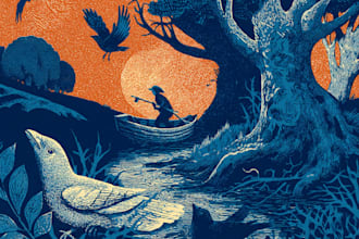 create awesome linocut illustration art