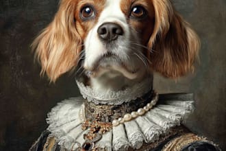 create custom premium royal pet portrait