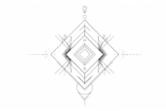 line art, monoline geometric, minimalist tattoo design