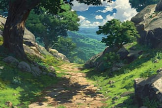 detailed landscape and world building art