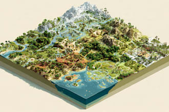 draw a unique vector or isometric map