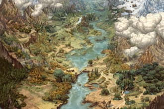 create a jaw dropping fantasy, board game, or dnd map illustration