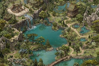 draw a custom map for fantasy, scifi, book or boardgame