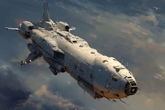 create sci fi art and spaceship design