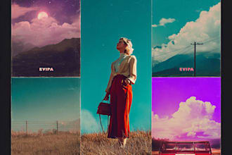 create a professional vintage album or single cover