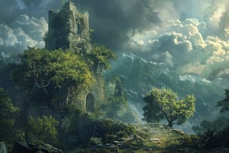 do stunning fantasy landscape, background illustration