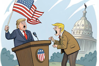 stunning digital political cartoon for political cartoon