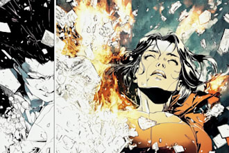 illustrate a superhero comic cover art
