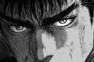 manga page custom dark berserk style art in high quality