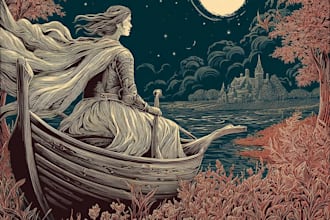 design custom linocut and woodcut style artwork