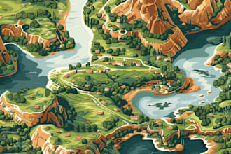 draw illustrate a creative vector map