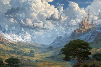 do fantasy landscapes and scenery art