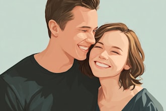 draw couple portrait illustration
