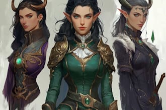 draw dnd fantasy hero or villain character art