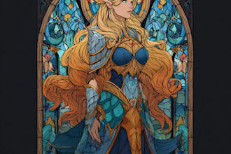 draw classic line art or colored art for stained glass art character or image