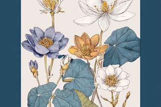 draw vector botanical illustrations of plants