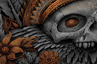 draw dark art illustration with engraving style