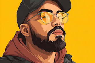 draw amazing vector cartoon portrait