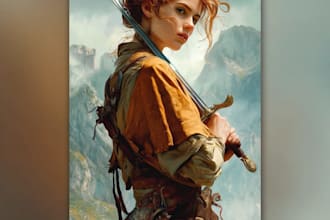draw fantasy book cover, illustration