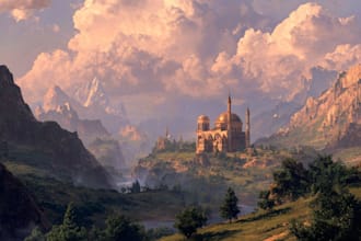 digitally paint fantasy landscape