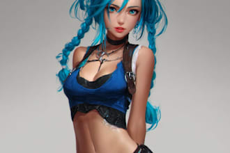 draw anime character portrait for avatar