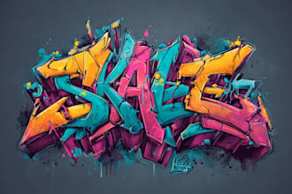design cool graffiti art for your logo or name