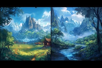 draw a landscape illustration or background art