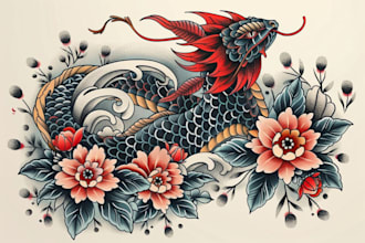 create custom traditional tattoo logo designs