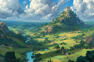 do stunning fantasy landscape, background illustration