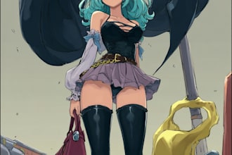 draw anime character illustration for wallpaper