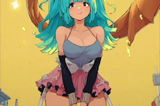 draw anime character illustration for story books