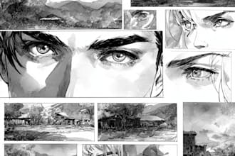 illustrate graphic novel comic book storyboard anime manga