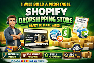 design a premium shopify dropshipping store with branding and conversion setup