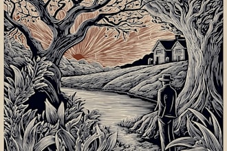 design unique linocut and woodcut style illustrations