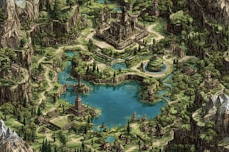 design vector maps, event maps, fantasy festival maps