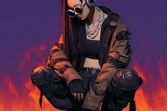 create cyberpunk character art