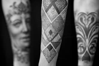 design a professional blackwork tattoo