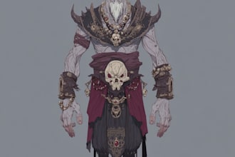 create dark art, metal, gothic illustration