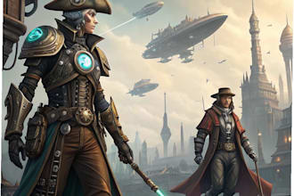 create fantasy steampunk and scifi characters