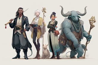 draw your custom dnd party illustration