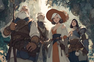 design fantasy dnd party portrait