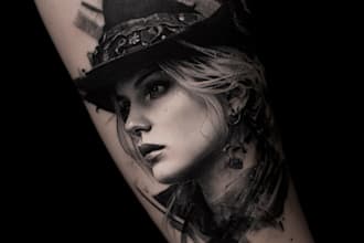 custom an abstract black tattoo design