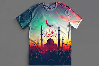 create eye catchy ramadan islamic t shirt designs superfast