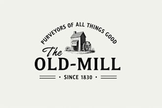 make an amazing old mill logo with express delivery