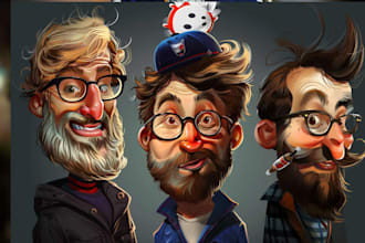 draw artistic cartoon caricatures