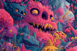 create unique psychedelic trippy fine art for your project