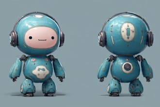 design cute robot character or mascot