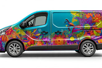 design custom vinyl car wrap, van wrap vehicle wrap